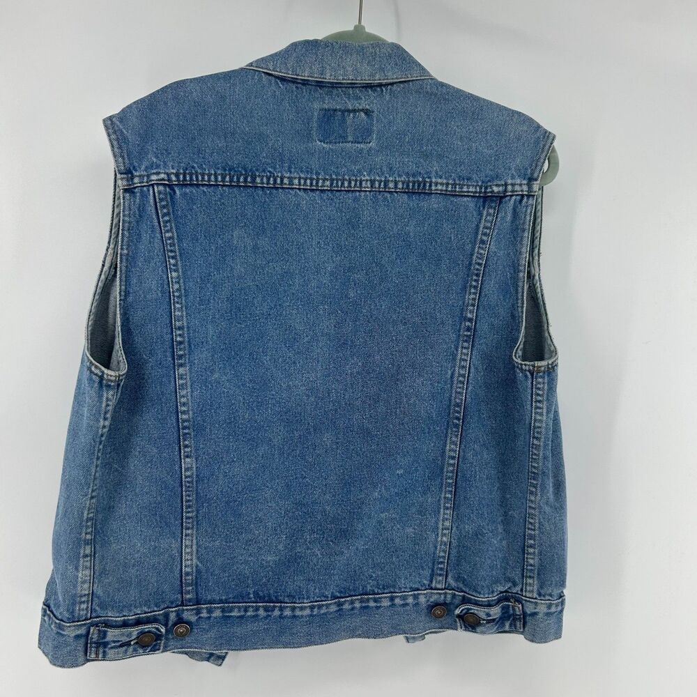 Vintage Gap Pioneer Denim Button Up Vest Men’s 42 Blue Jean Jacket 80's USA - Picture 6 of 8